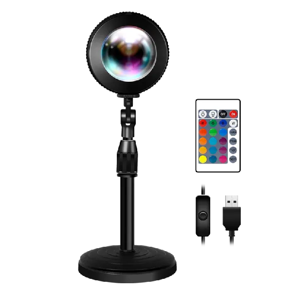 Sunset projection lamp, 15 RGB colours, 4 light modes, with remote ...